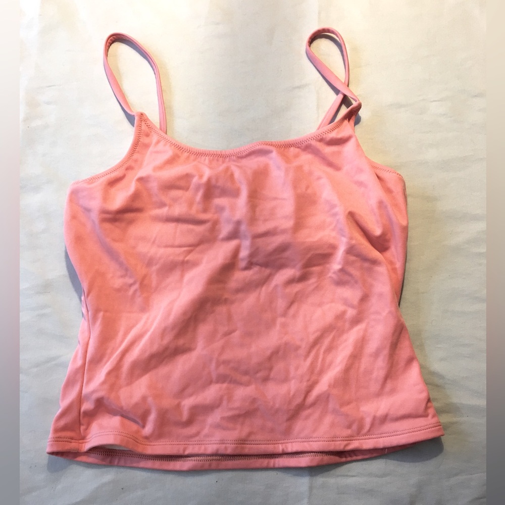 J Crew pink swim top.long torso L